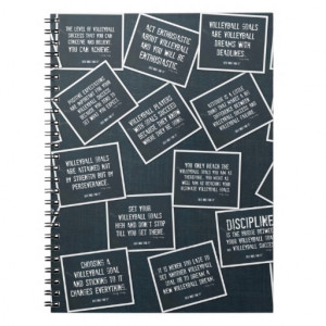 Volleyball Quotes Notebook in Denim Blue