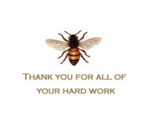 Thank You for your Hard Work, Worker Bee, Thank You Card, Thank You ...