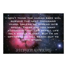 stephen+hawking+quotes | Stephen Hawking quote Space poster from ...