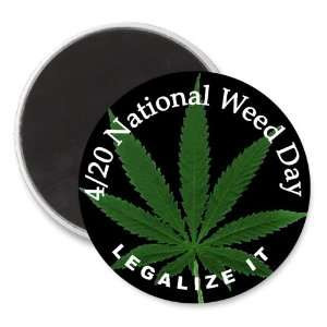 20 National Weed Day ~ Legalize It ~ 3 Button Refrigerator Magnet