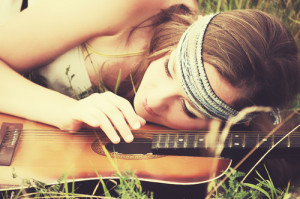 beauty, cute, dream, girl, guitar, happiness, melody, music, pretty ...