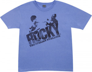 This Rocky t-shirt features a graphic of Rocky punching Clubber Lang ...