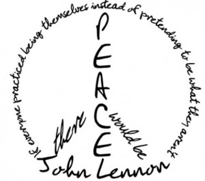 John Lennon peace quote tattoo.