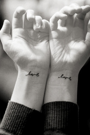black and white, cute, love, romantic, tattoos, wrist tattoo