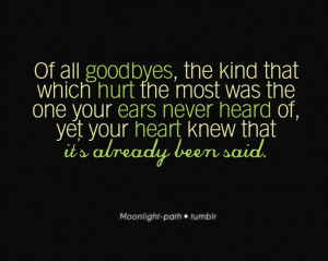 ... quote #words #inspirationHelpful Quotes, Hearing Quotes, Final Goodbye