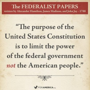... government NOT the American people. Quote from Federalist Papers