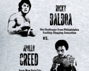 Rocky Balboa Apollo Creed Boxing Championship poster T Shirt Handmad