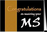 MS Congratulations - Master of Science Degree card - Product #420193