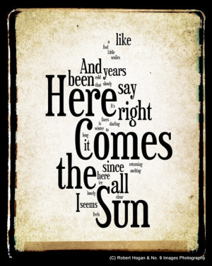 Here Comes the Sun Lyrics - The Beatles Word Art - Word Cloud Art ...