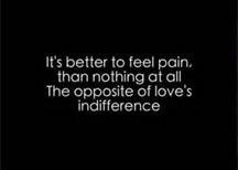 ... of feeling (indifference). One of my current fav songs - great lyrics