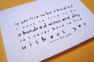 winnie the pooh quote card a hundred minus one day letterhappy etsy ...