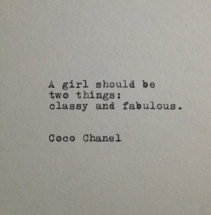 Coco Chanel Quote Typed on Typewriter on Cardstock
