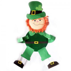 What is this leprechaun hiding behind his back? Could it be a pot of ...