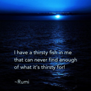 have a thirsty fish in me that can never find enough of what it's ...