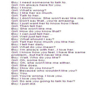 boy and girl conversation