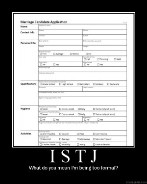 As you can probably tell, the ISTJ is a very precise and organized ...