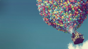 ... , Pixar cartoon) Full HD Wallpaper, Balloons and the House in the sky
