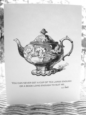 Teapot Vintage Graphic and Tea Quote Note Cards Tea and Book Quote Tea ...