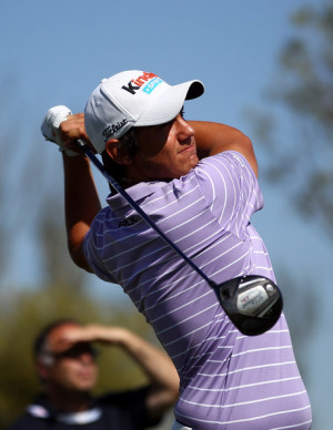 Matteo Manassero Matteo Manassero of Italy tees off in the pro-am ...