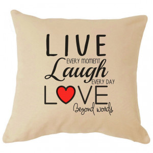 Laugh Love Family Inspirational Quote Love Quote on Cushion Life Quote ...
