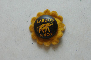 ALF Landon Knox 1936 Sunflower Small Political Campaign Pin Back Pin