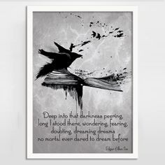 The Raven by Edgar Allan Poe Alternative Gothic Quote Print ...