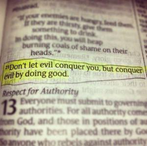 conquer evil by doing good