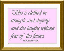 ... baby girl daughter christian Bible verse quote Proverbs 31:25