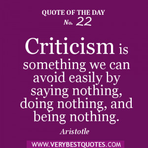 Inspirational Quotes About Criticism. QuotesGram