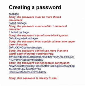 Categories » Humour » Creating a password