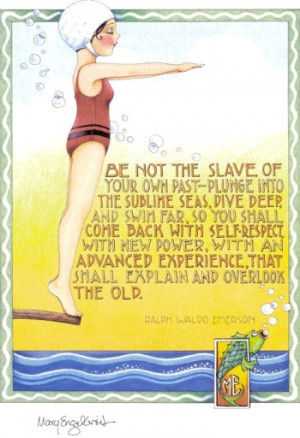 Print with Dive Deep Quote from Ralph Waldo Emerson by Mary Engelbreit