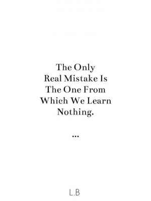 Learn from our mistakes