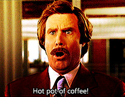 funny lol miley cyrus anchorman hot pot of coffee animated GIF