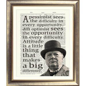 ... ON-ORIGINAL-ANTIQUE-BOOK-PAGE-Sir-Winston-Churchill-Quote-Typographic