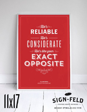 The Exact Opposite Poster 11x17 - Seinfeld Quote Print - Vintage Retro ...