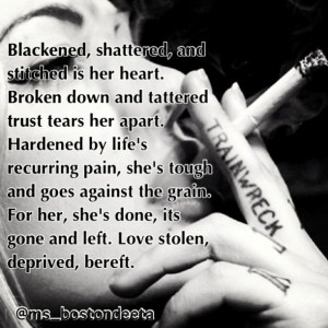 ... its gone and left. Love stolen, deprived, bereft. Poem by Lisa Pardo