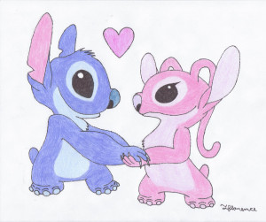 stitch love angel stitch and queen angel angel in stitch angel loves ...