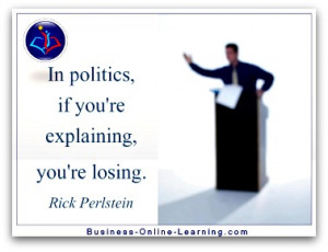 Perstins quote on Communication by Politicians
