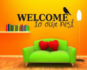 Welcome to our nest Family Stickers Wall Decal Furniture Cover Unique ...