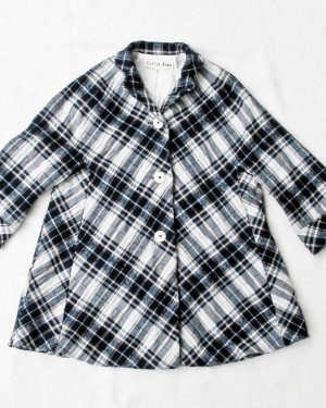 SOLD - Swing Coat in Navy Plaid... (one size left - size 4 - reg $165 ...