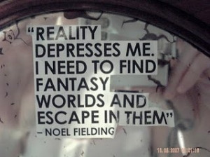 ... depression, escape, fantasy, postcards from far away, quote, reality