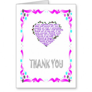 Thank you - Bible verse, lilac heart Card