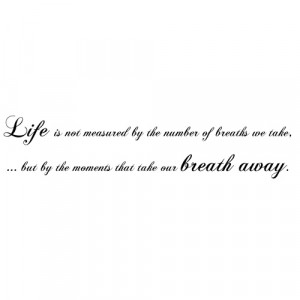 Breath Away Wall Sticker Quote