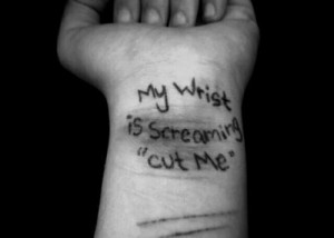 depressed suicidal alone broken self harm cutting wrists