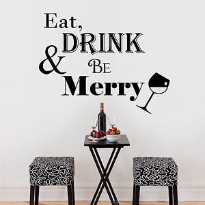 Eat-Drink-Be-Merry-Wine-Glass-Quote-Wall-Sticker-Art-Decal-Vinyl ...