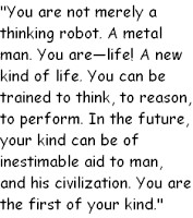Quote from short story titled I, Robot by Eando Binder