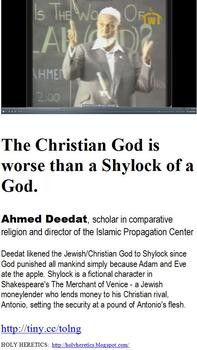 The Christian God is a Shylock of a God.