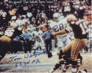 TOM DEMPSEY SIGNED NEW ORLEANS SAINTS 8X10 PHOTO 2 a