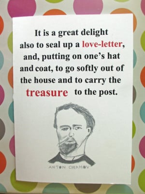 Love Quote Valentine Card - Chekhov Love Letter, Quote Art Card, Lover ...
