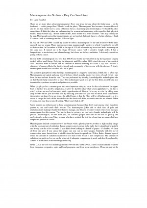 Mammograms Are No Joke - They Can Save Lives by SemMh